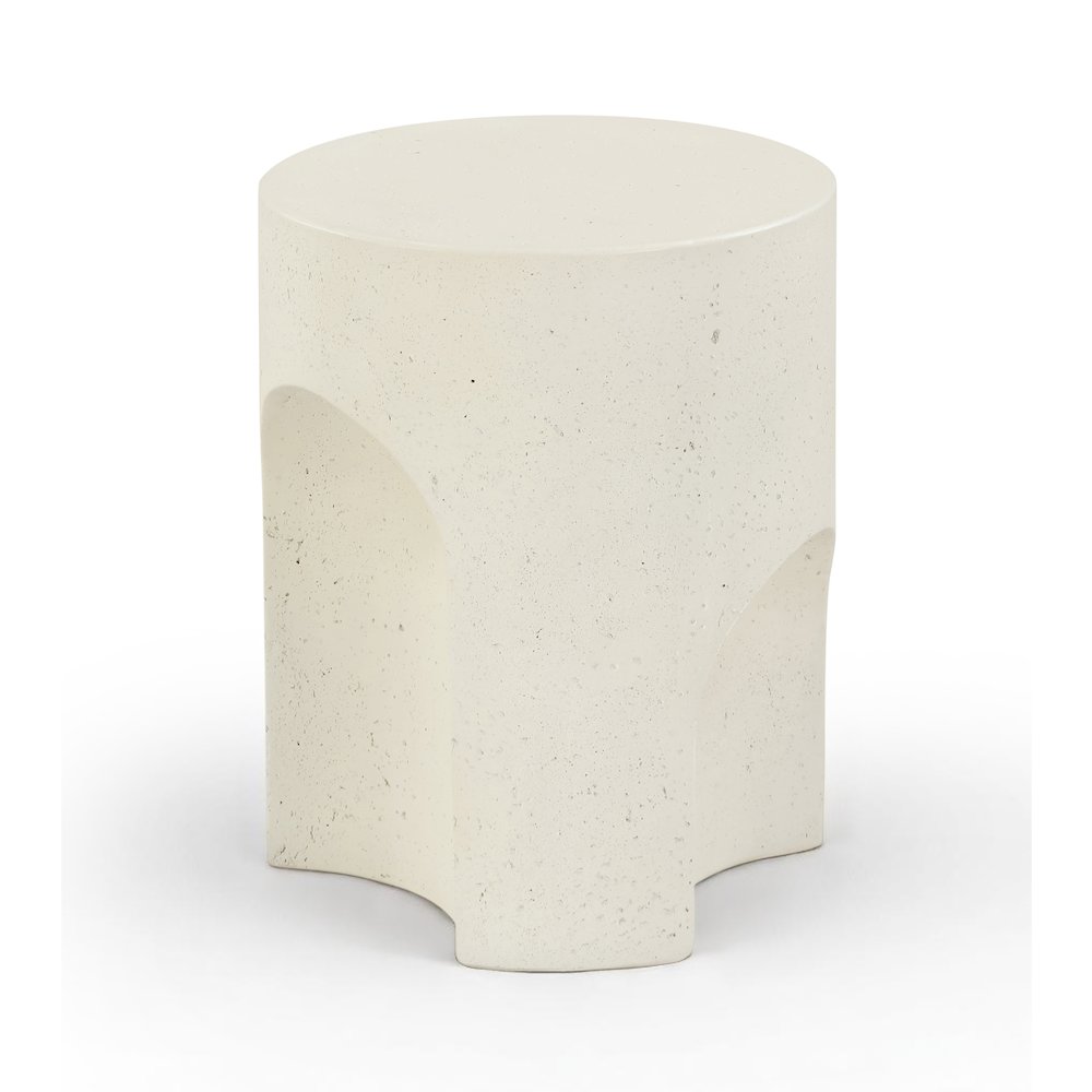 Olira Cream Concrete And Fiberglass Indoor / Outdoor End Table. Picture 1