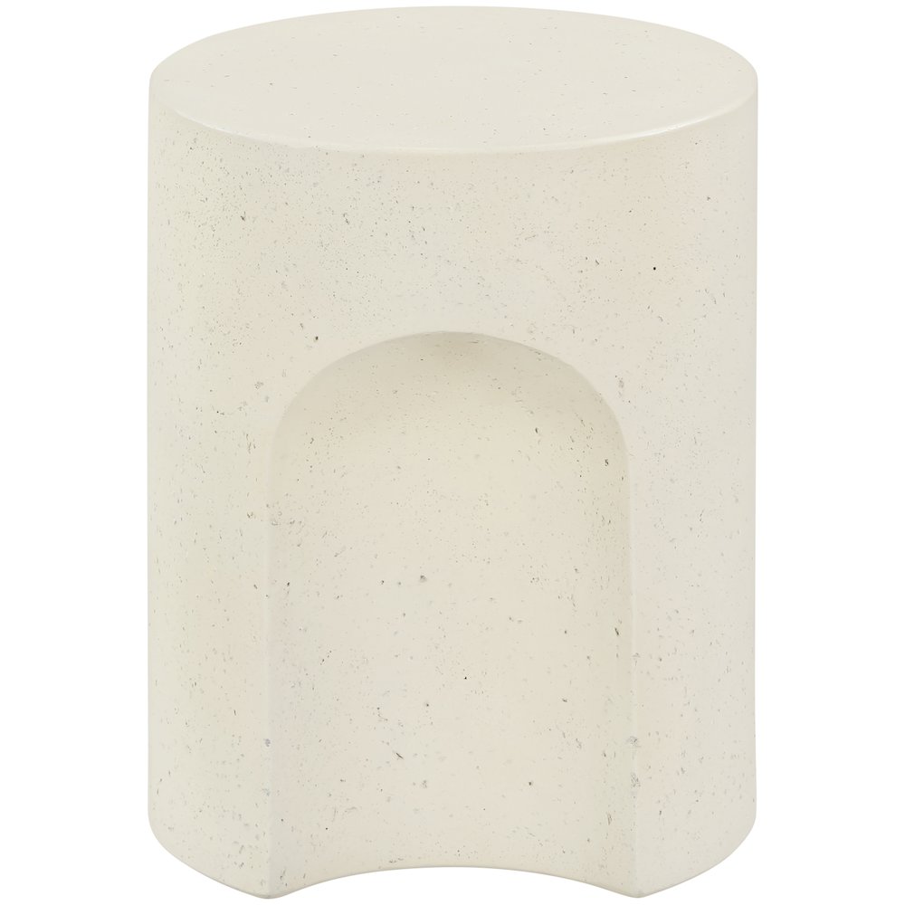 Olira Cream Concrete And Fiberglass Indoor / Outdoor End Table. Picture 4