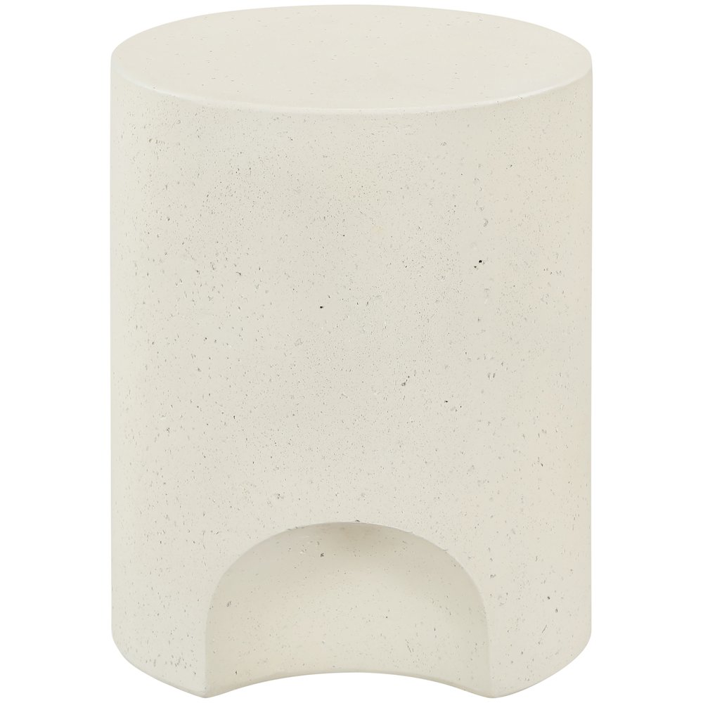 Olira Cream Concrete And Fiberglass Indoor / Outdoor End Table. Picture 6