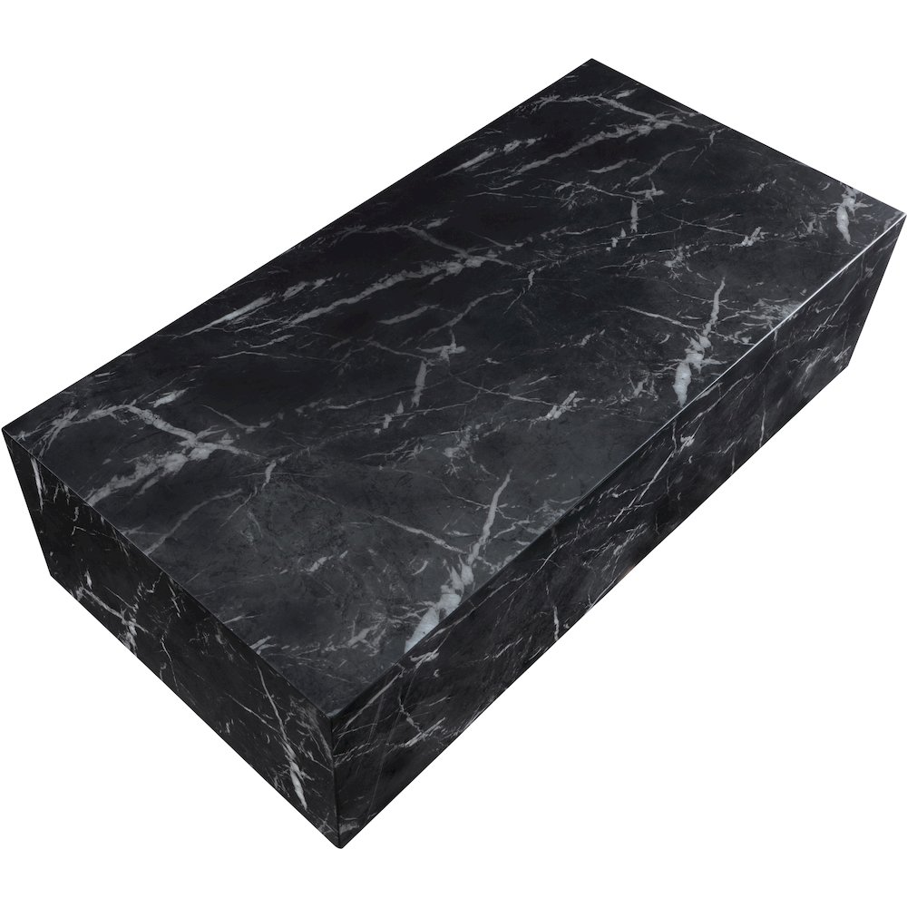 Piazza Black Marble Finish Concrete Coffee Table. Picture 5