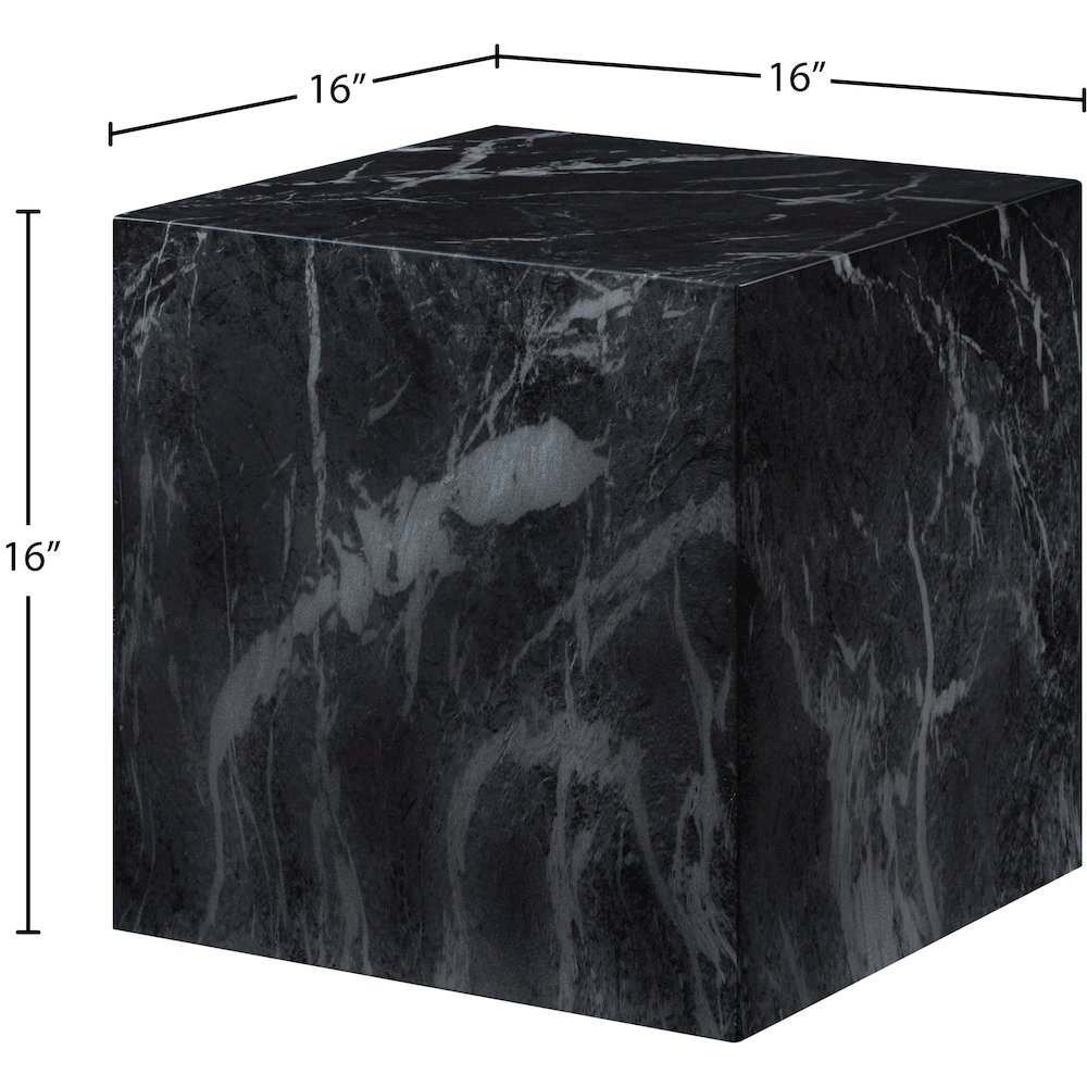Piazza Black Marble Finish Concrete End Table. Picture 6