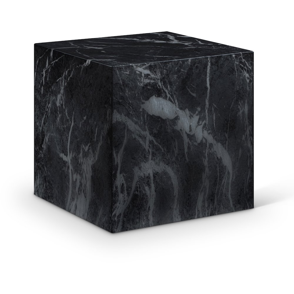 Piazza Black Marble Finish Concrete End Table. Picture 1