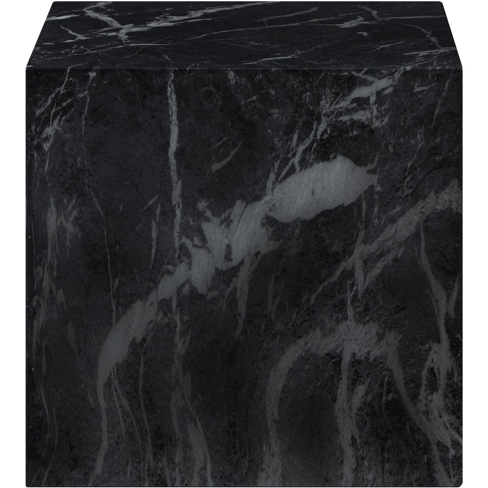 Piazza Black Marble Finish Concrete End Table. Picture 3