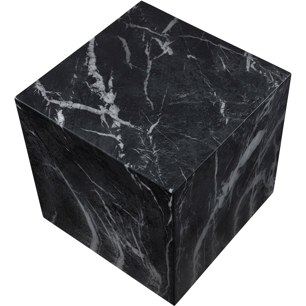 Piazza Black Marble Finish Concrete End Table. Picture 5