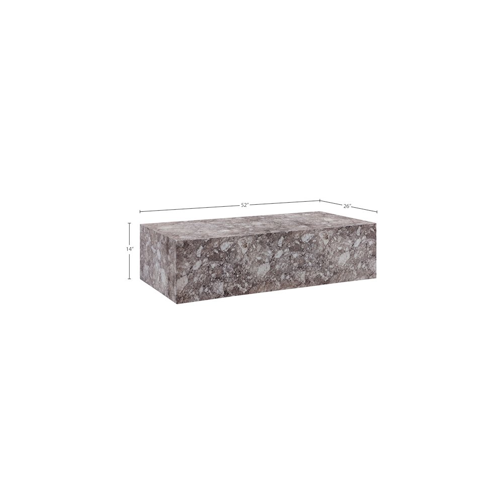 Piazza Brown Marble Finish Concrete Coffee Table. Picture 6