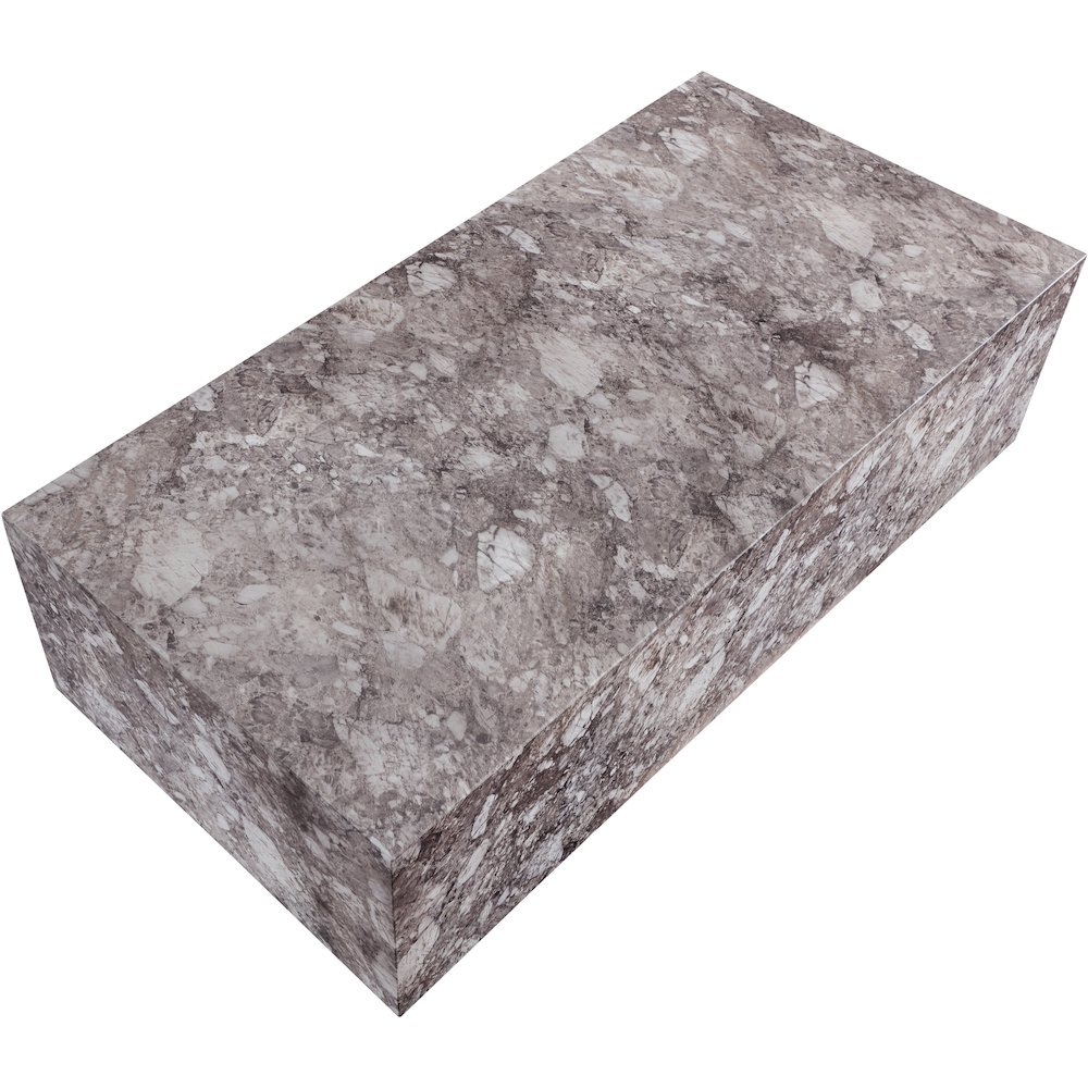 Piazza Brown Marble Finish Concrete Coffee Table. Picture 5