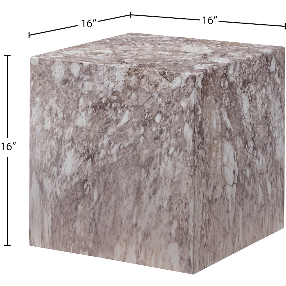 Piazza Brown Marble Finish Concrete End Table. Picture 6