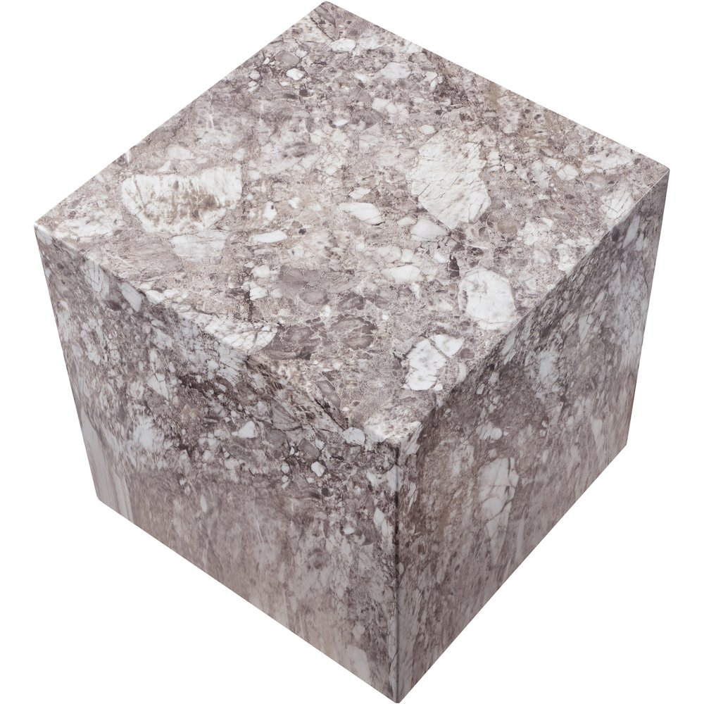Piazza Brown Marble Finish Concrete End Table. Picture 5