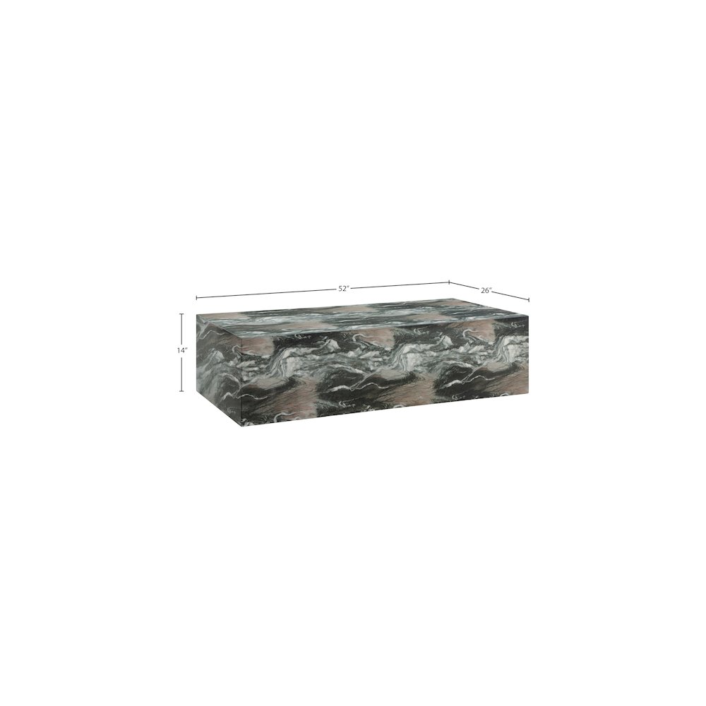 Piazza Green Marble Finish Concrete Coffee Table. Picture 6