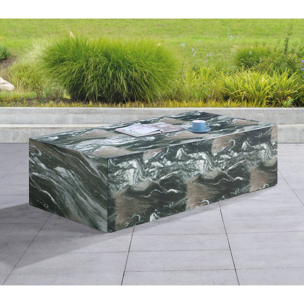 Piazza Green Marble Finish Concrete Coffee Table. Picture 2