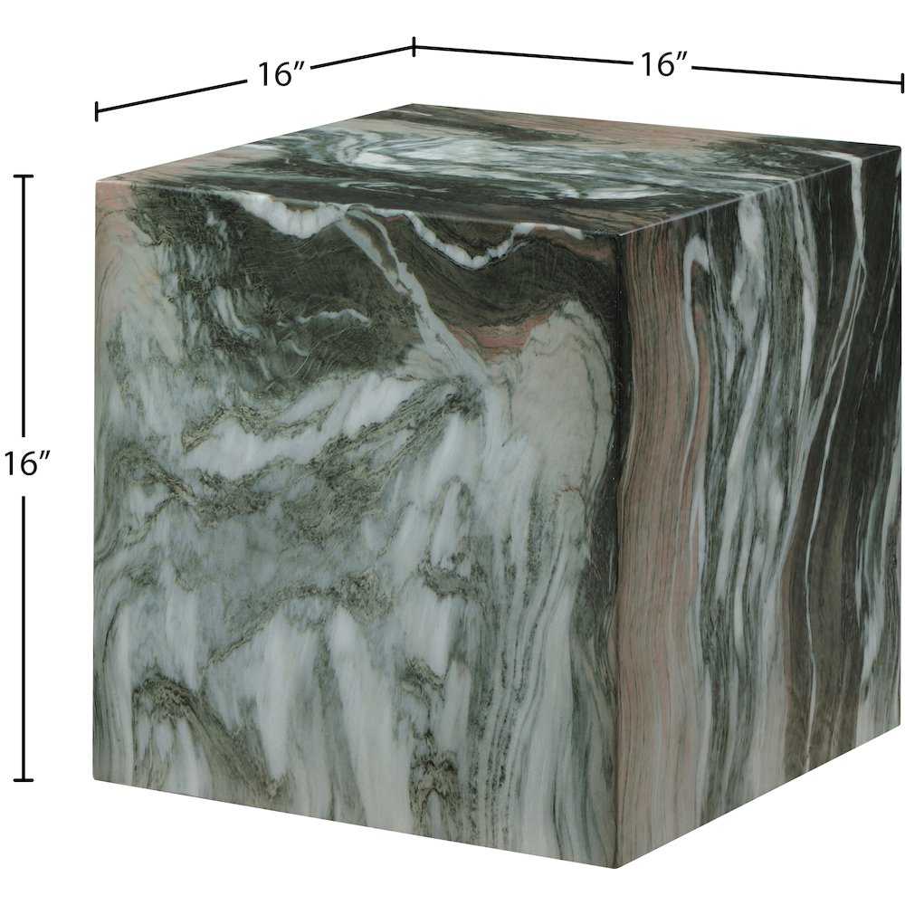 Piazza Green Marble Finish Concrete End Table. Picture 6