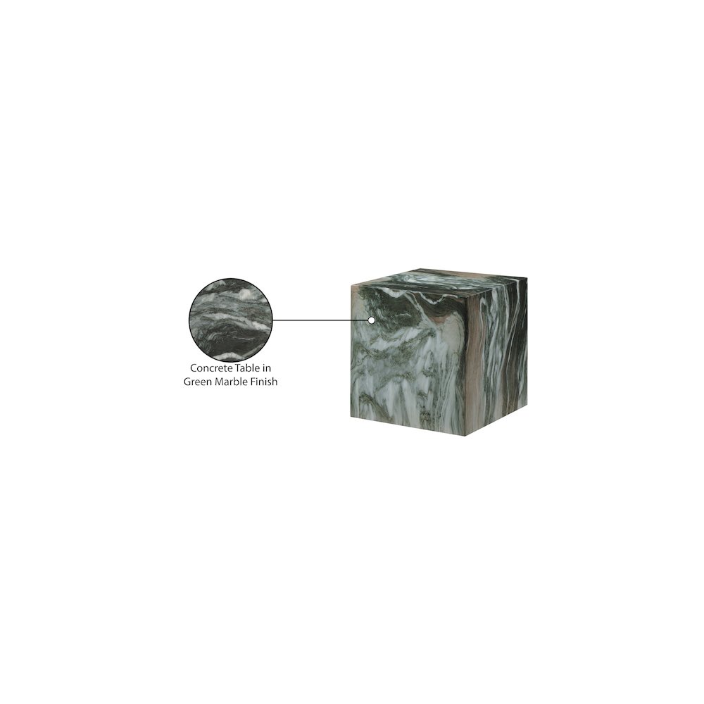 Piazza Green Marble Finish Concrete End Table. Picture 7