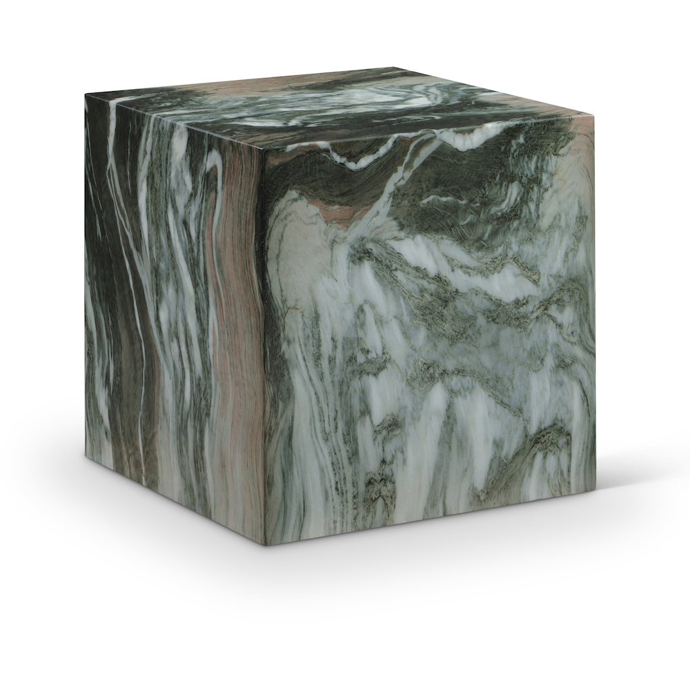 Piazza Green Marble Finish Concrete End Table. Picture 1