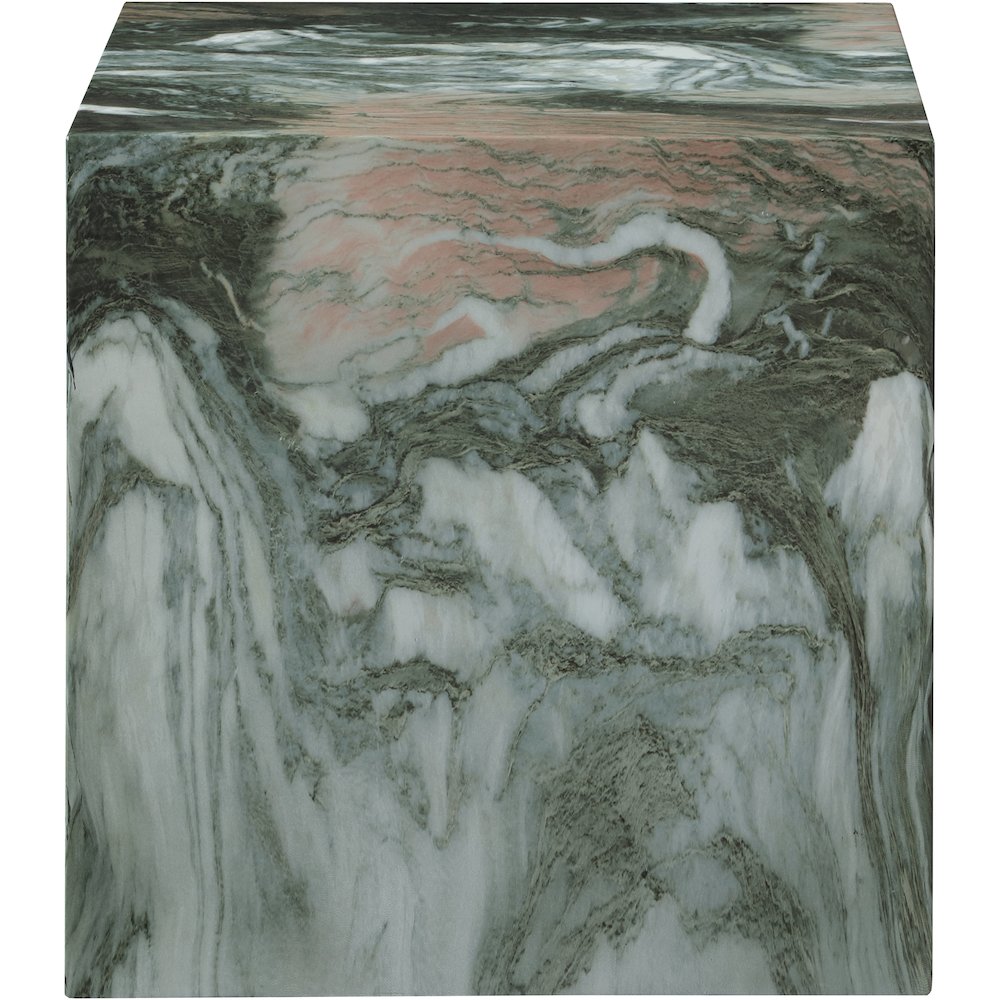 Piazza Green Marble Finish Concrete End Table. Picture 3