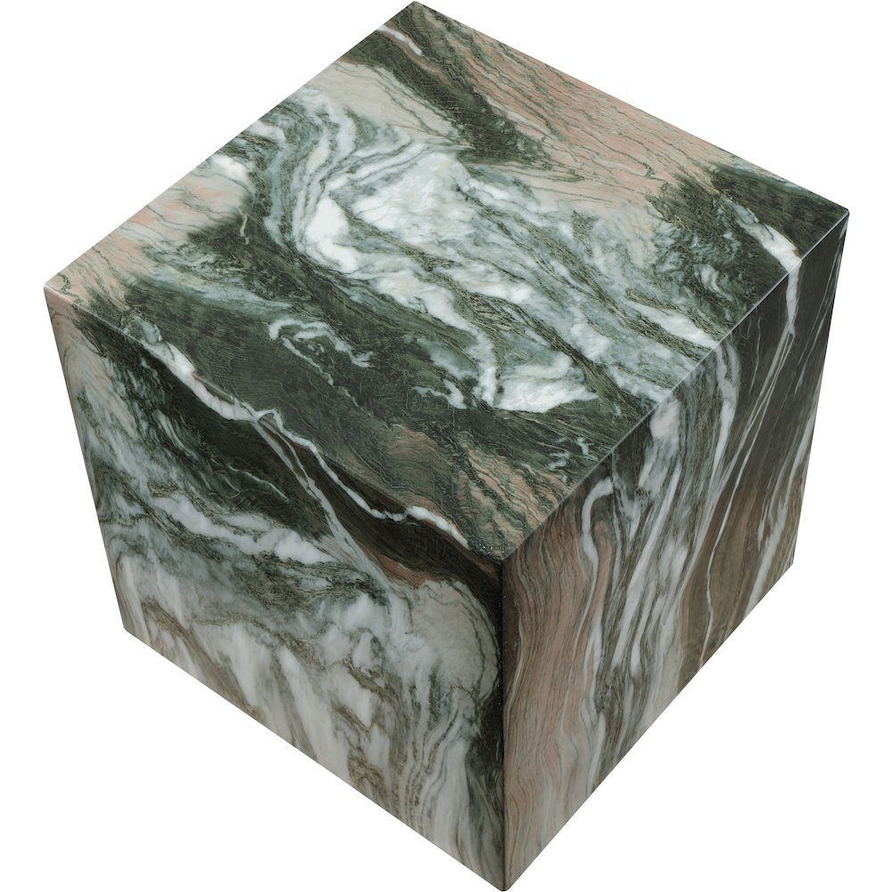 Piazza Green Marble Finish Concrete End Table. Picture 5