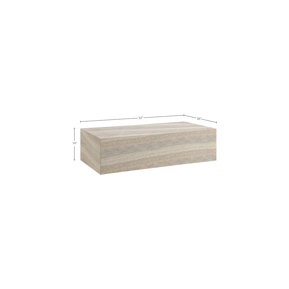 Piazza Travertine Travertine Finish Concrete Coffee Table. Picture 6