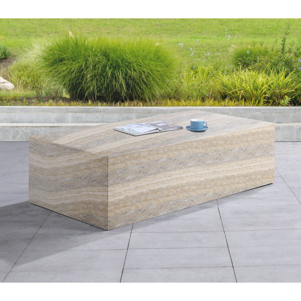 Piazza Travertine Travertine Finish Concrete Coffee Table. Picture 2