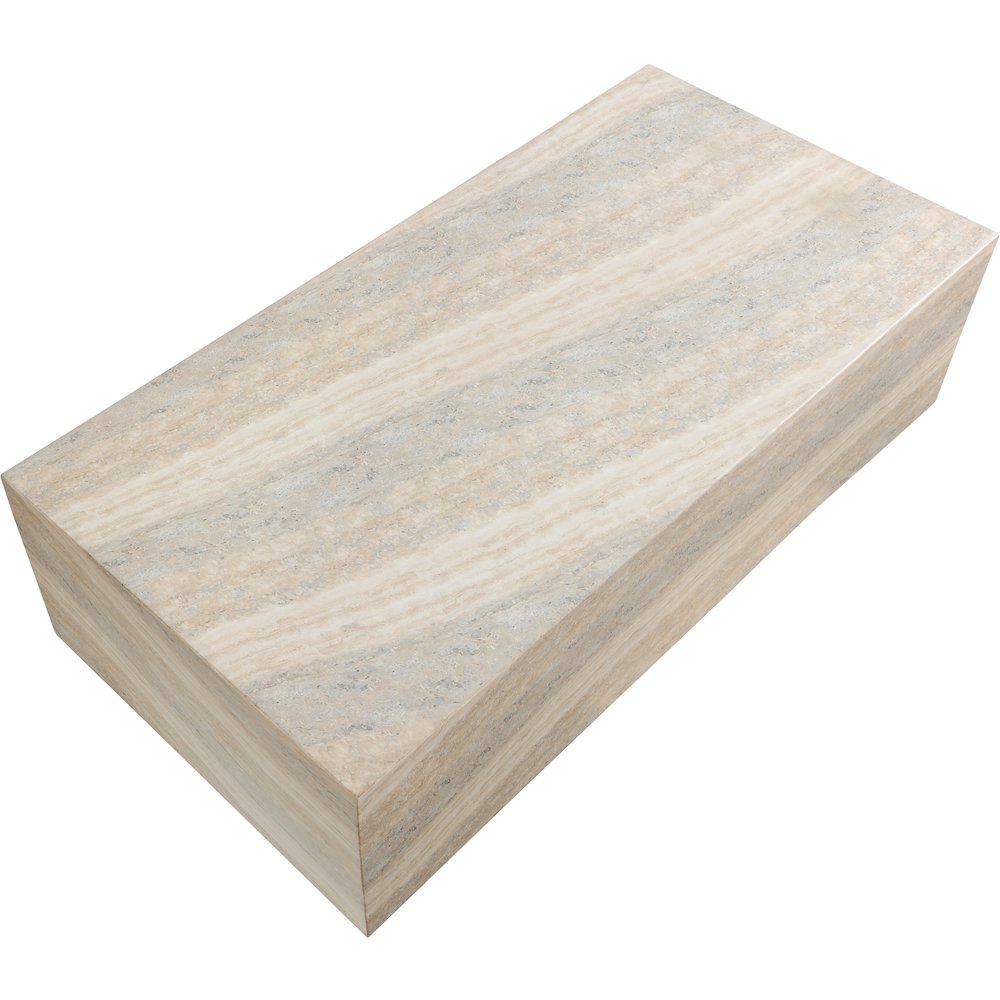 Piazza Travertine Travertine Finish Concrete Coffee Table. Picture 5