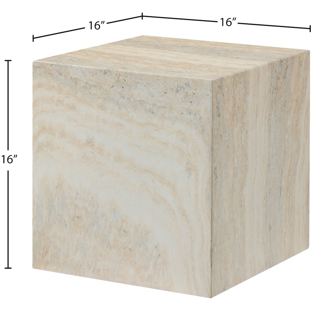 Piazza Travertine Travertine Finish Concrete End Table. Picture 6
