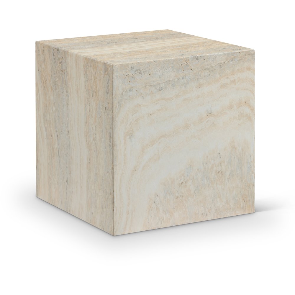 Piazza Travertine Travertine Finish Concrete End Table. Picture 1