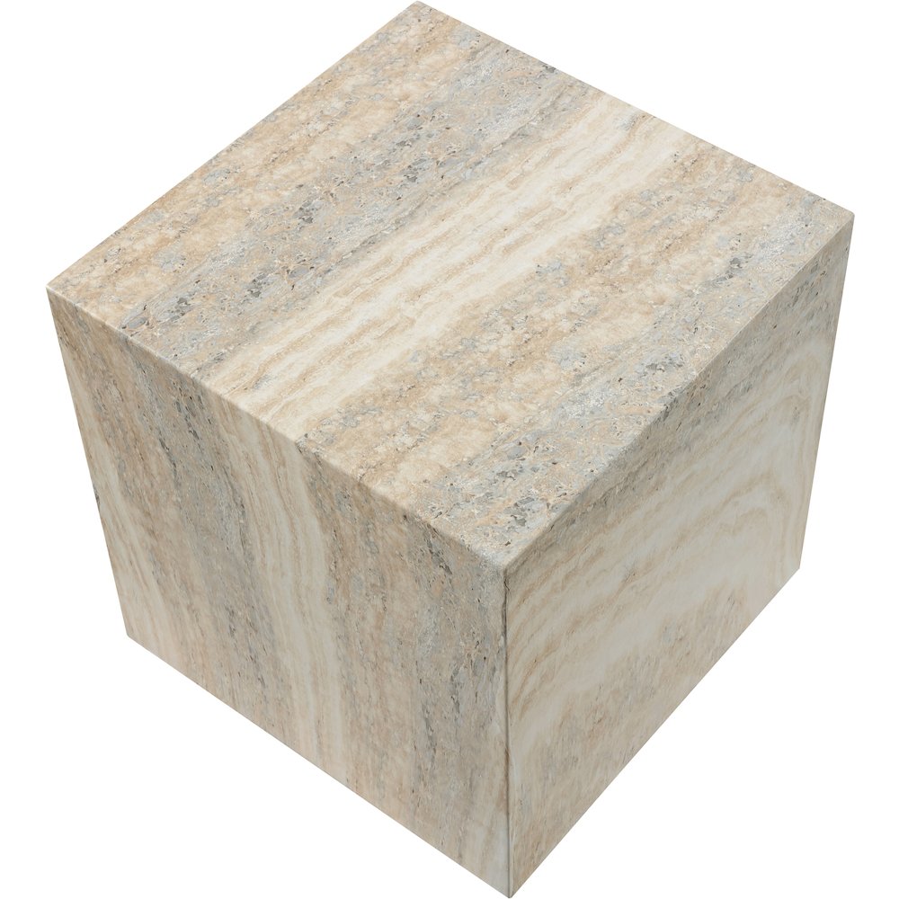 Piazza Travertine Travertine Finish Concrete End Table. Picture 5