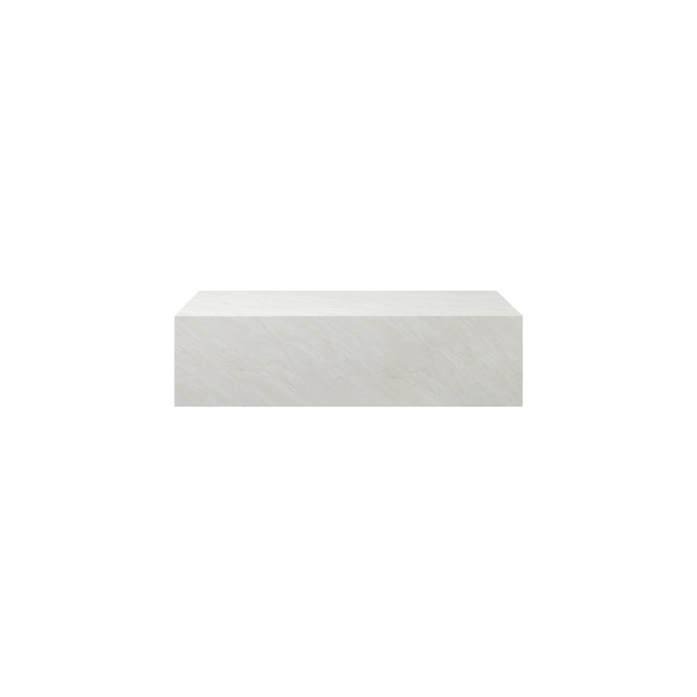 Piazza White Marble Finish Concrete Coffee Table. Picture 3