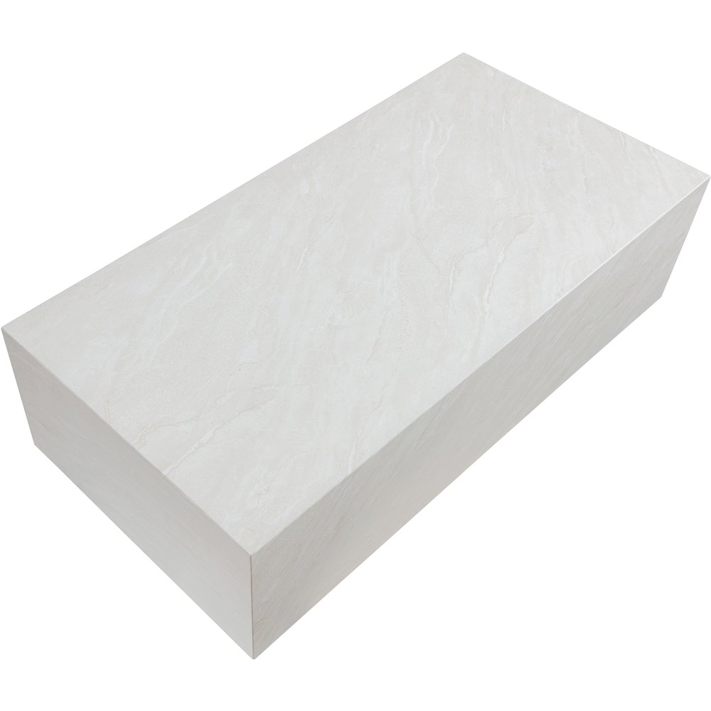 Piazza White Marble Finish Concrete Coffee Table. Picture 5