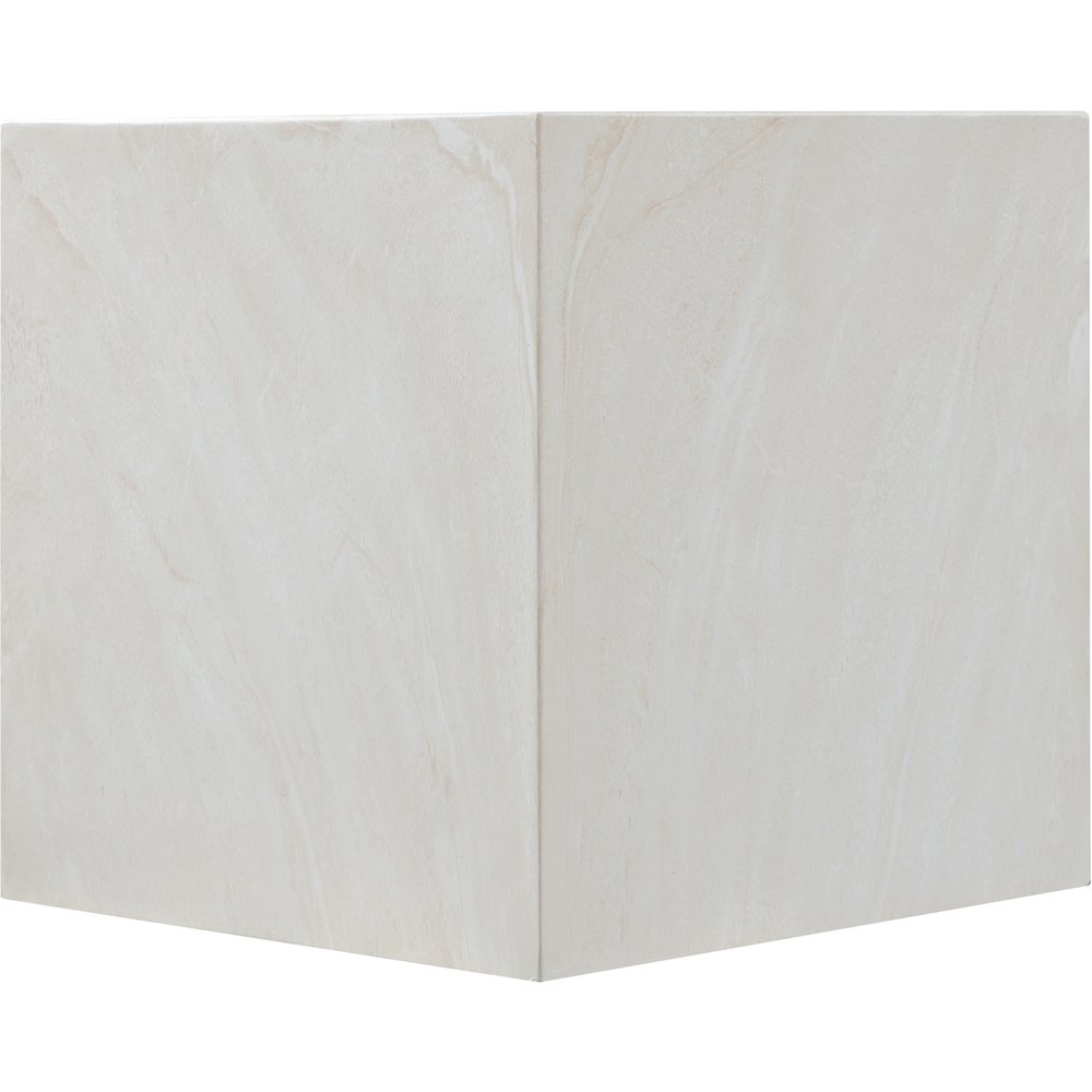 Piazza White Marble Finish Concrete End Table. Picture 4