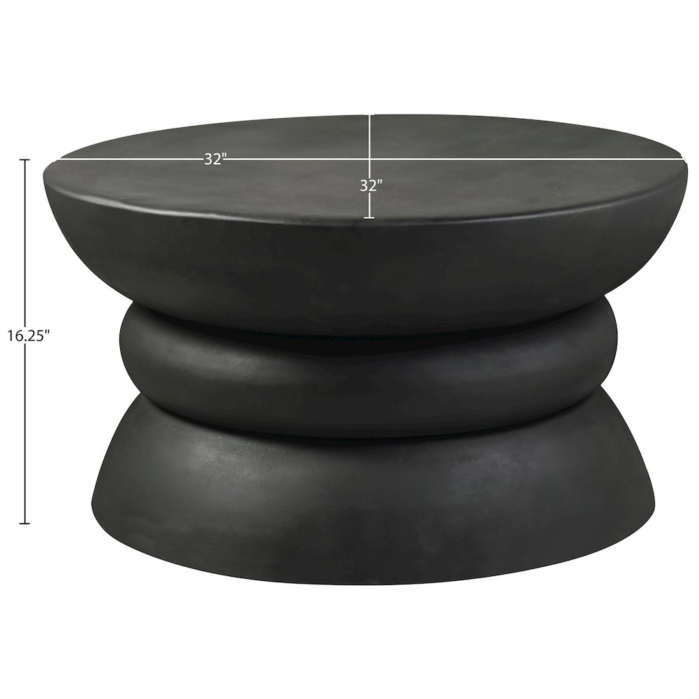 Collins Black Aluminum Coffee Table. Picture 3