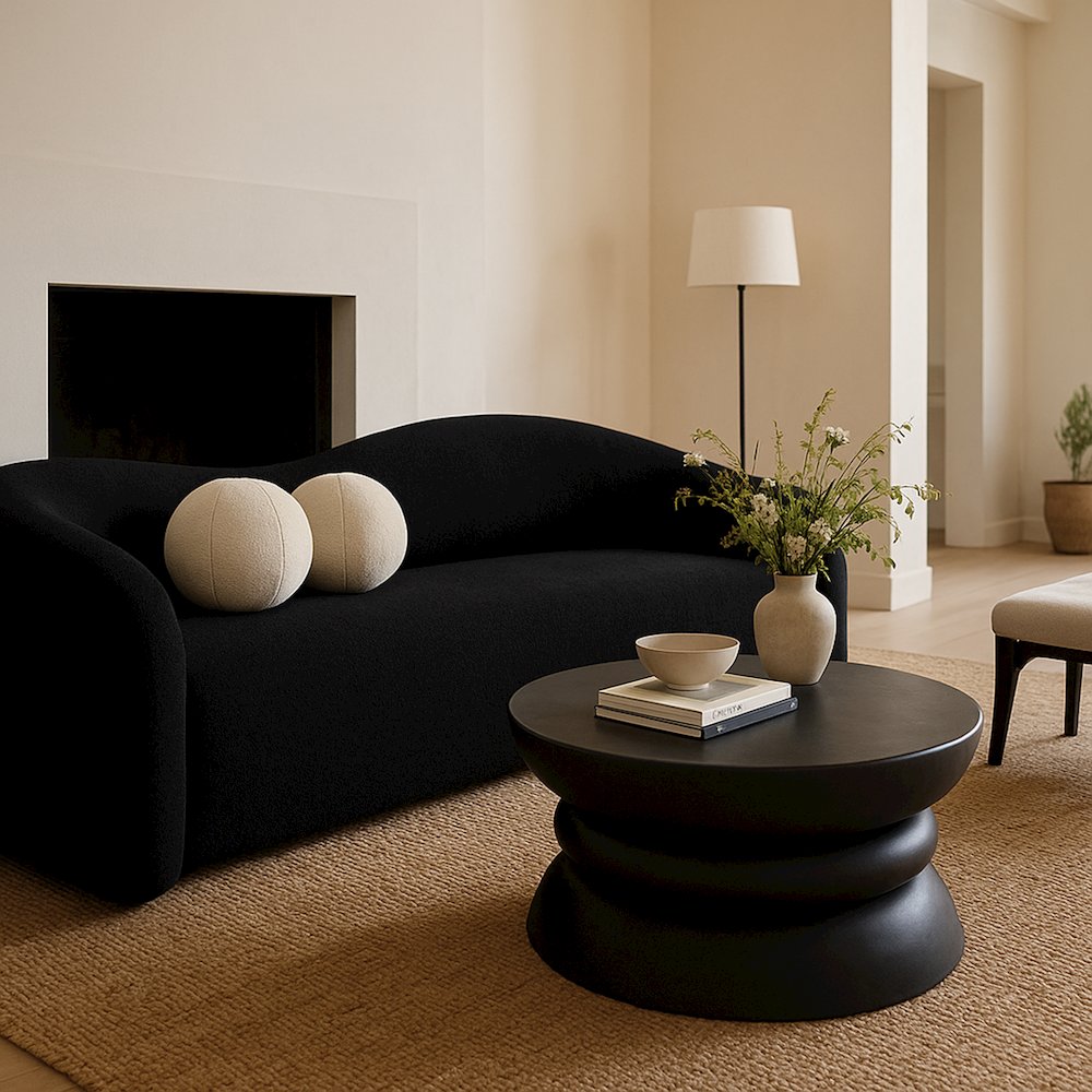Collins Black Aluminum Coffee Table. Picture 5