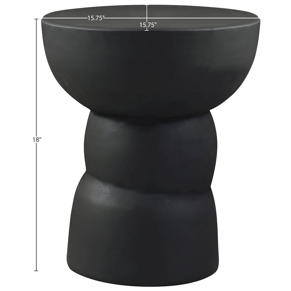 Collins Black Aluminum End Table. Picture 3