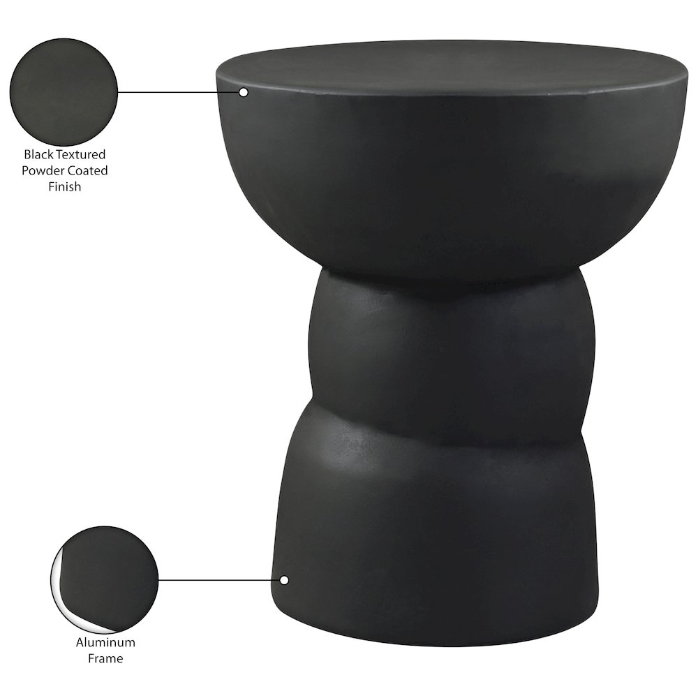 Collins Black Aluminum End Table. Picture 4