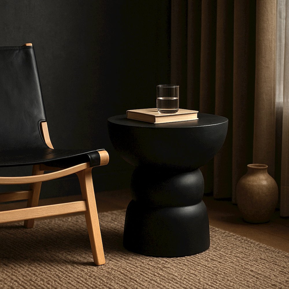 Collins Black Aluminum End Table. Picture 5