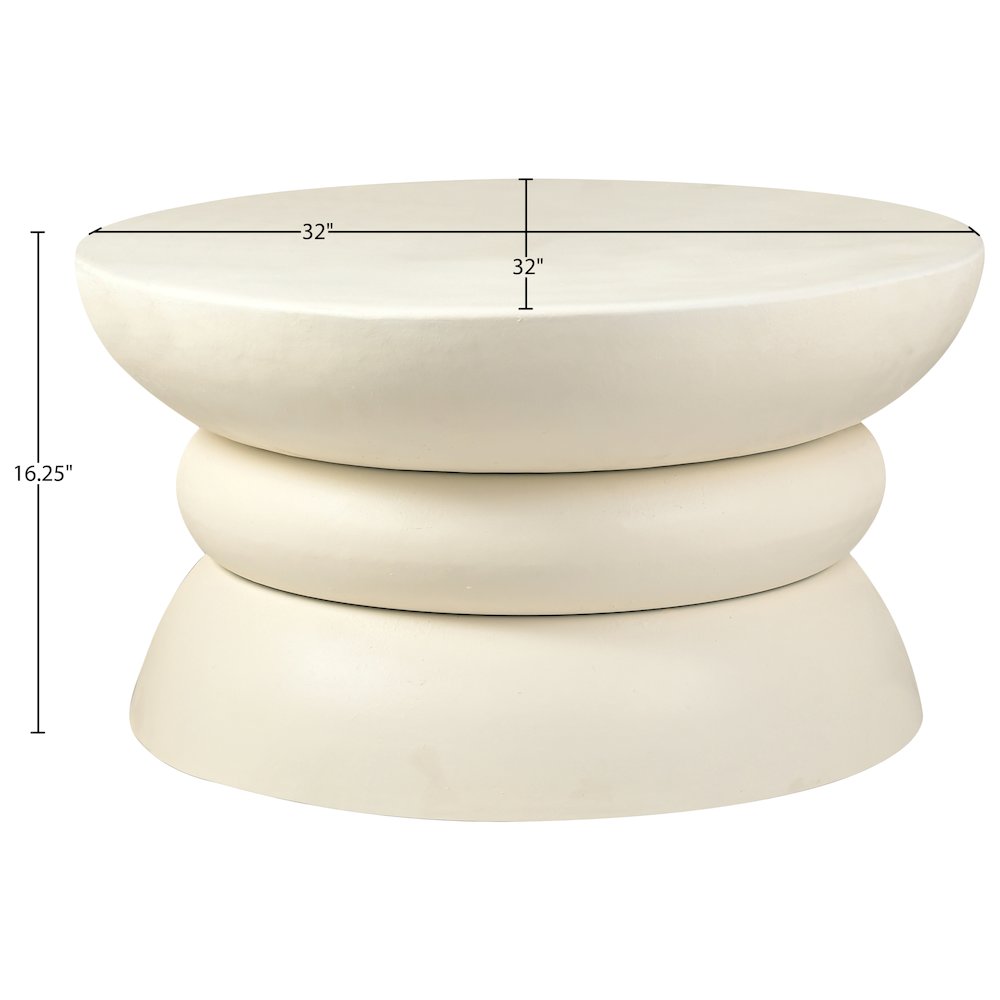 Collins Cream Aluminum Coffee Table. Picture 3