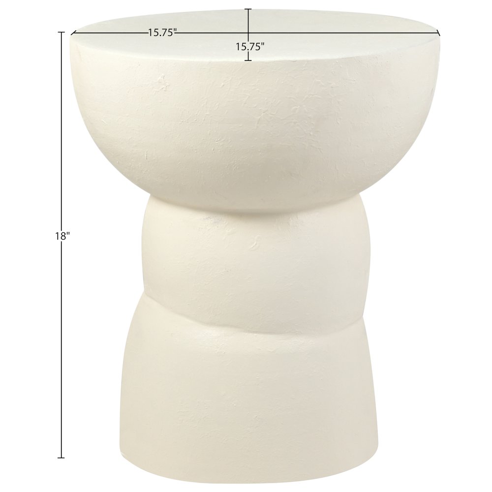 Collins Cream Aluminum End Table. Picture 3