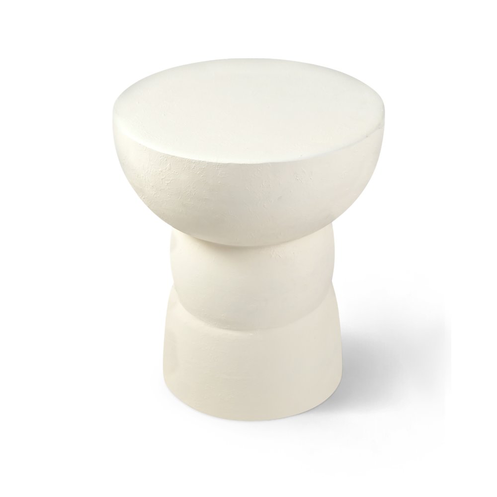 Collins Cream Aluminum End Table. Picture 1