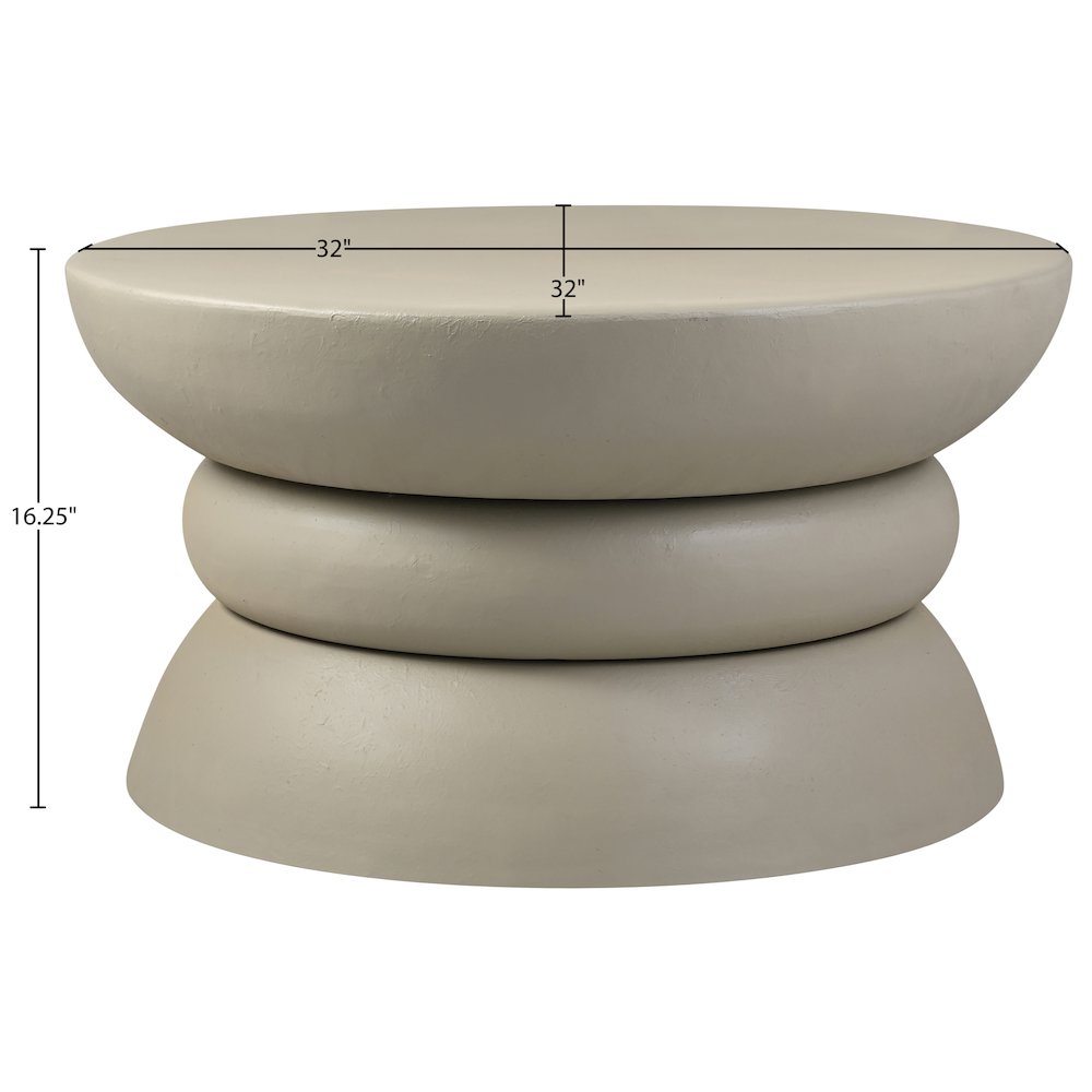 Collins Taupe Aluminum Coffee Table. Picture 3