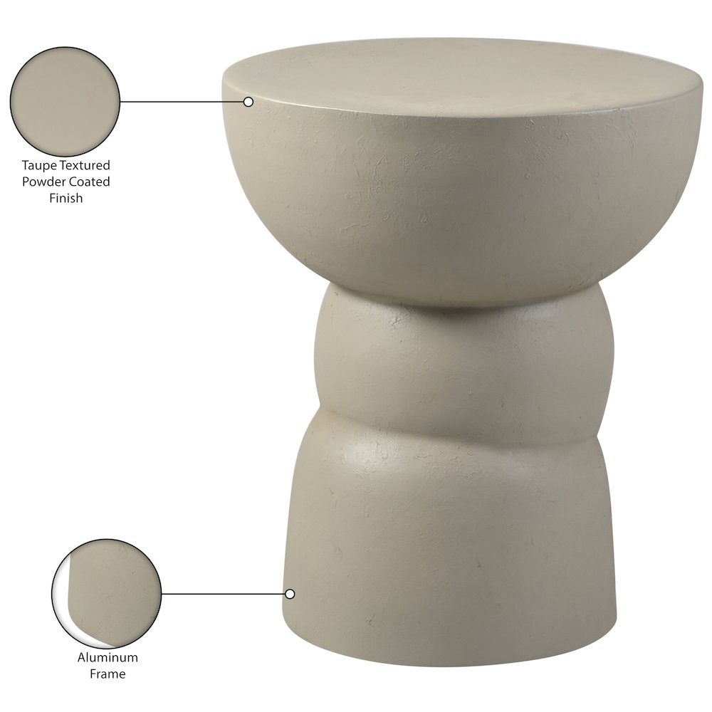 Collins Taupe Aluminum End Table. Picture 4
