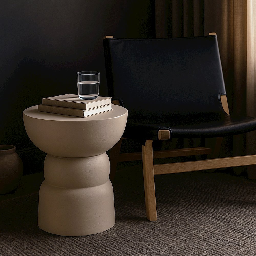 Collins Taupe Aluminum End Table. Picture 5