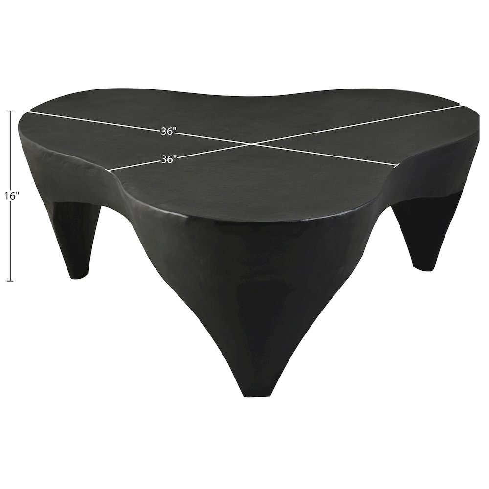 Bourges Black Aluminum Coffee Table, Black. Picture 3