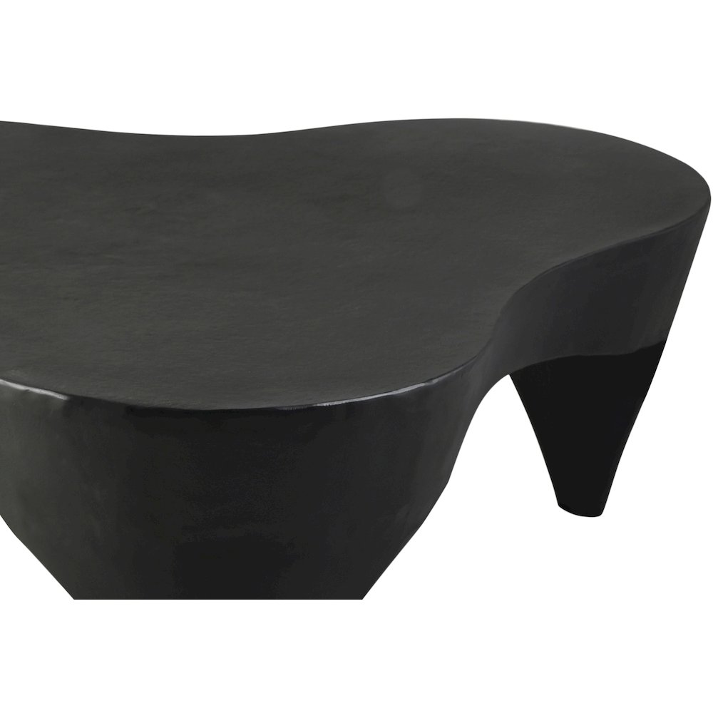 Bourges Black Aluminum Coffee Table, Black. Picture 6