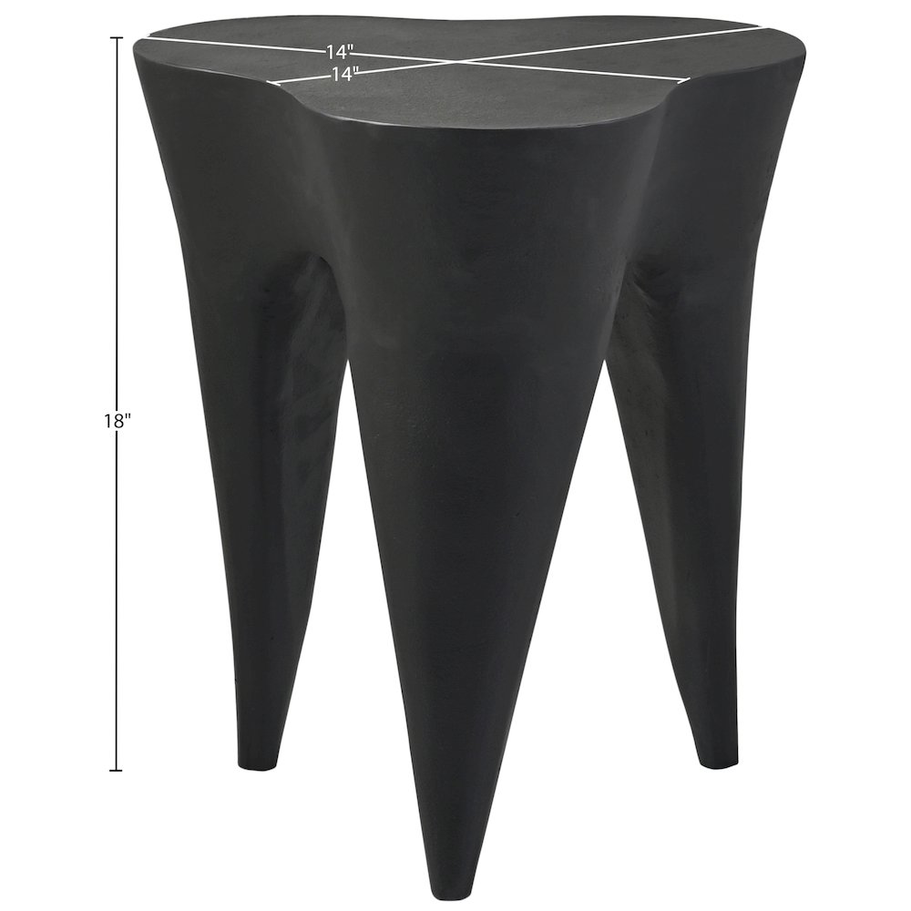 Bourges Black Aluminum End Table, Black. Picture 3