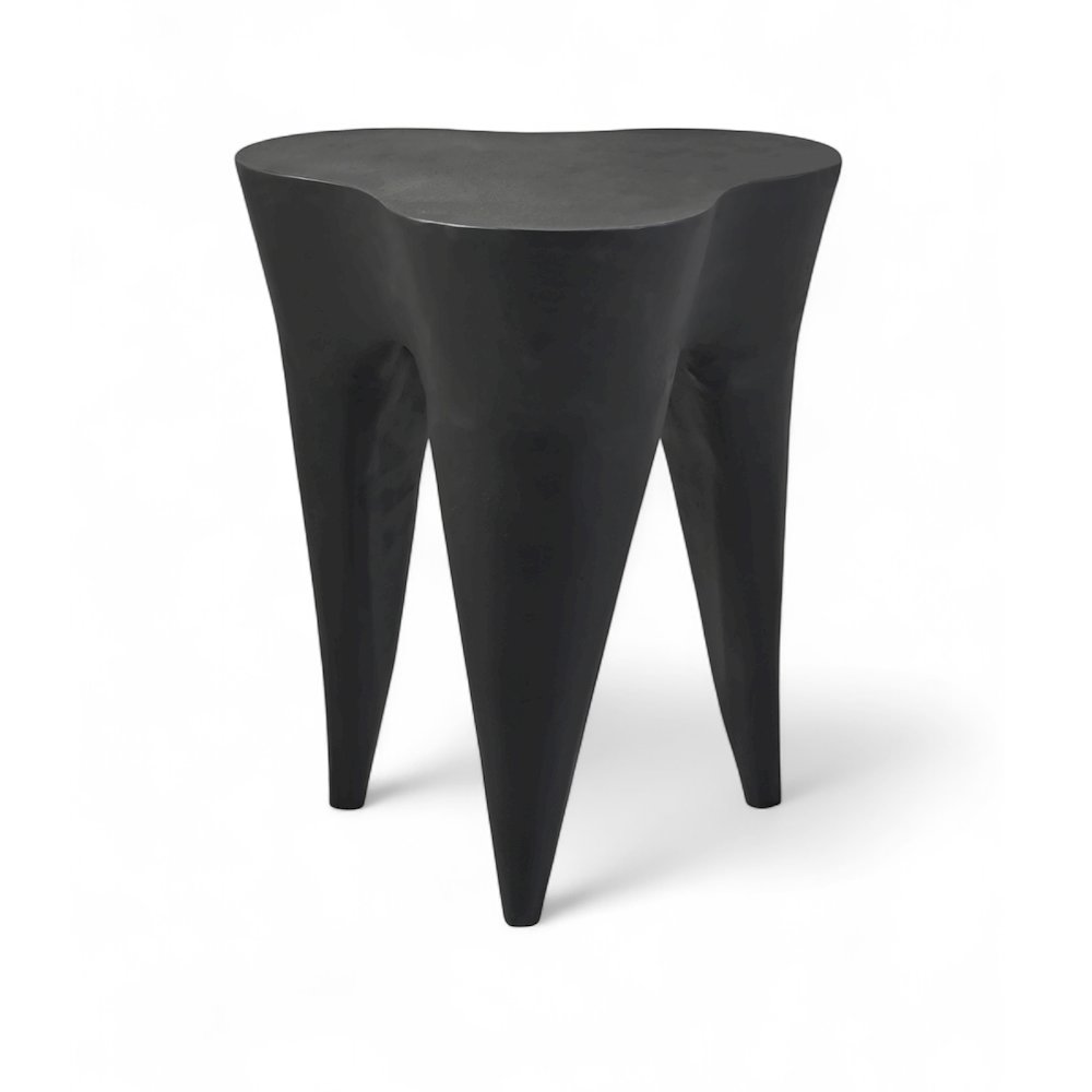 Bourges Black Aluminum End Table, Black. Picture 1