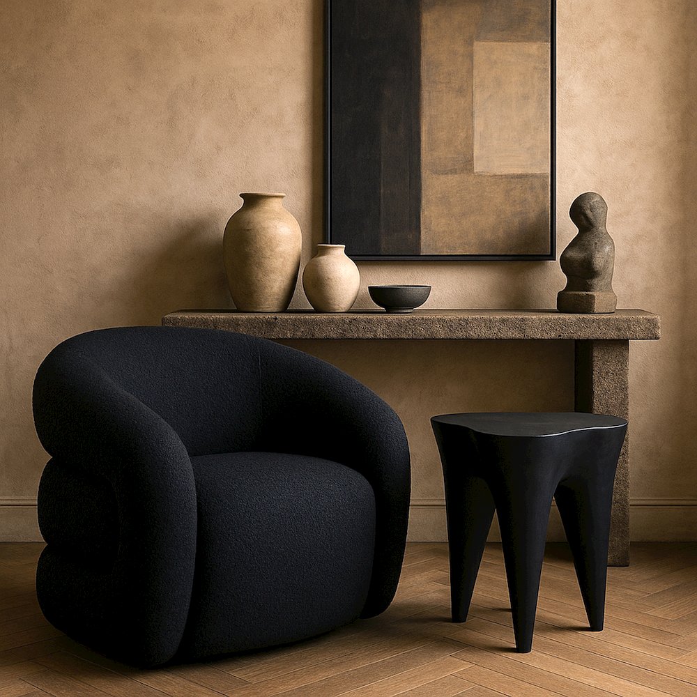 Bourges Black Aluminum End Table, Black. Picture 5