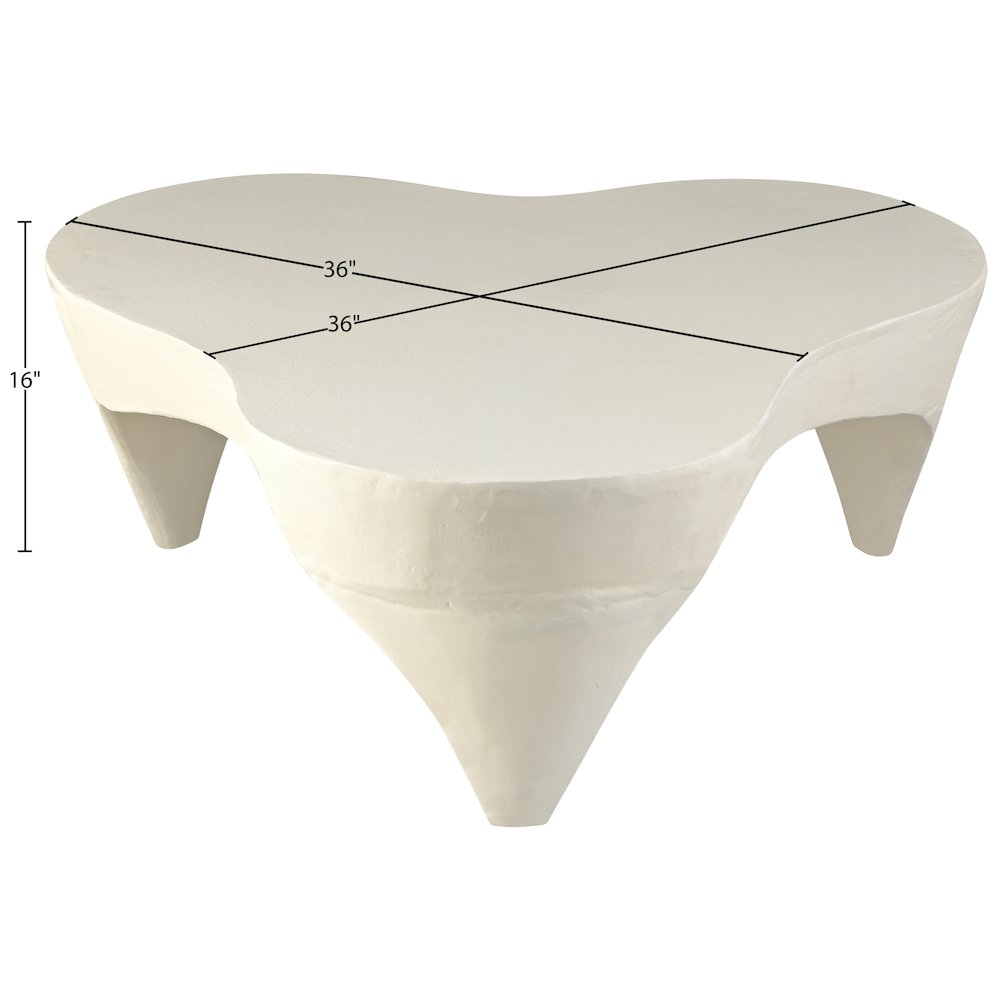 Bourges Cream Aluminum Coffee Table, Cream. Picture 3