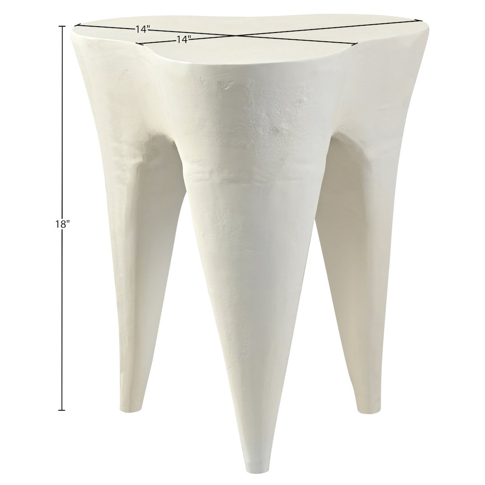 Bourges Cream Aluminum End Table, Cream. Picture 3