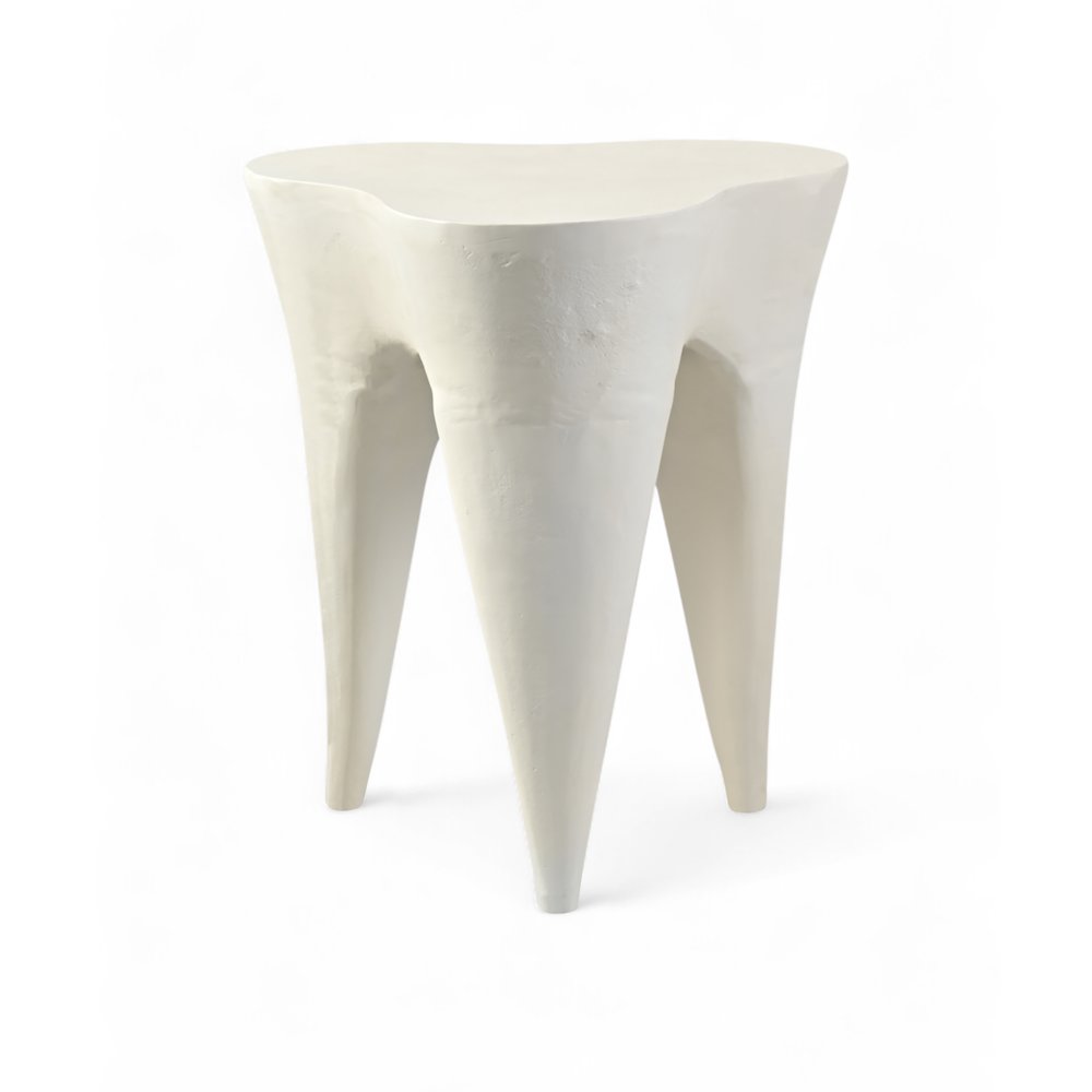 Bourges Cream Aluminum End Table, Cream. Picture 1