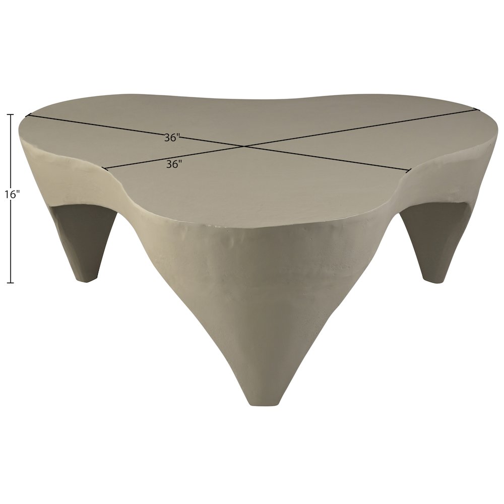 Bourges Taupe Aluminum Coffee Table, Taupe. Picture 3