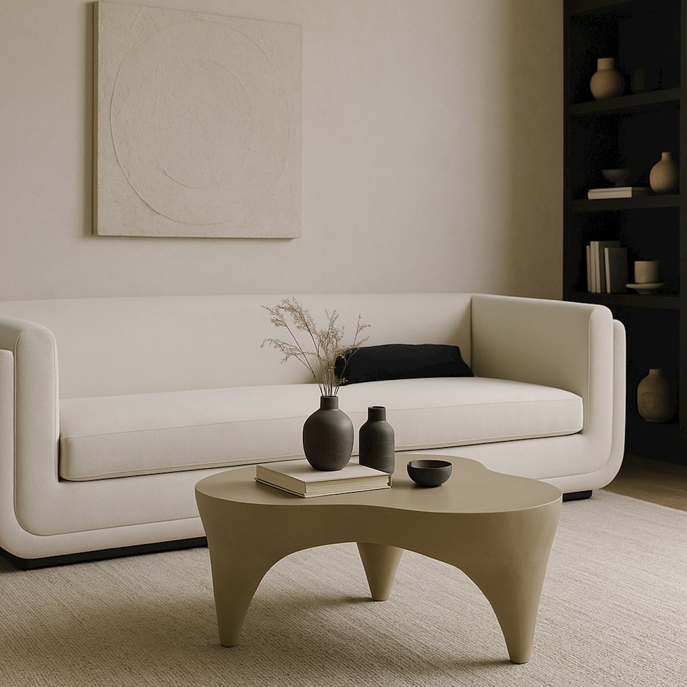 Bourges Taupe Aluminum Coffee Table, Taupe. Picture 5