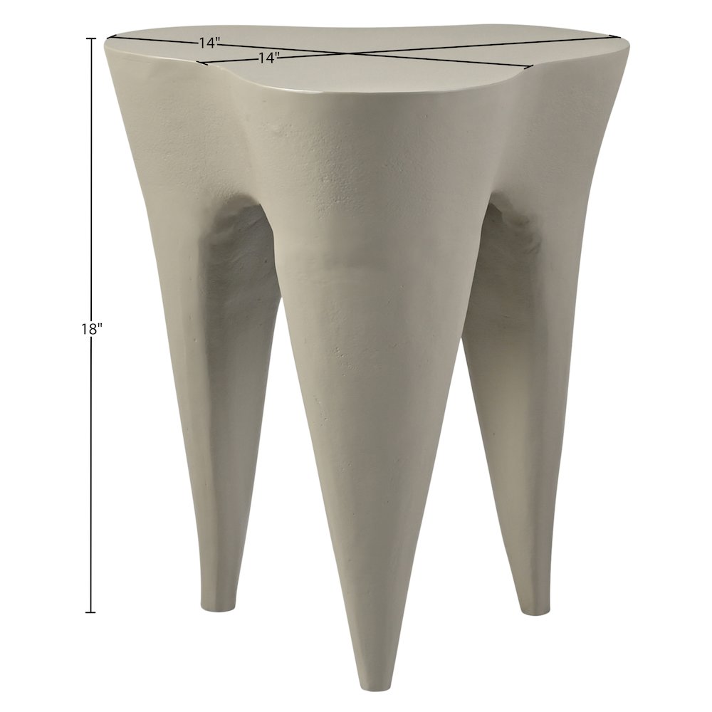 Bourges Taupe Aluminum End Table, Taupe. Picture 3